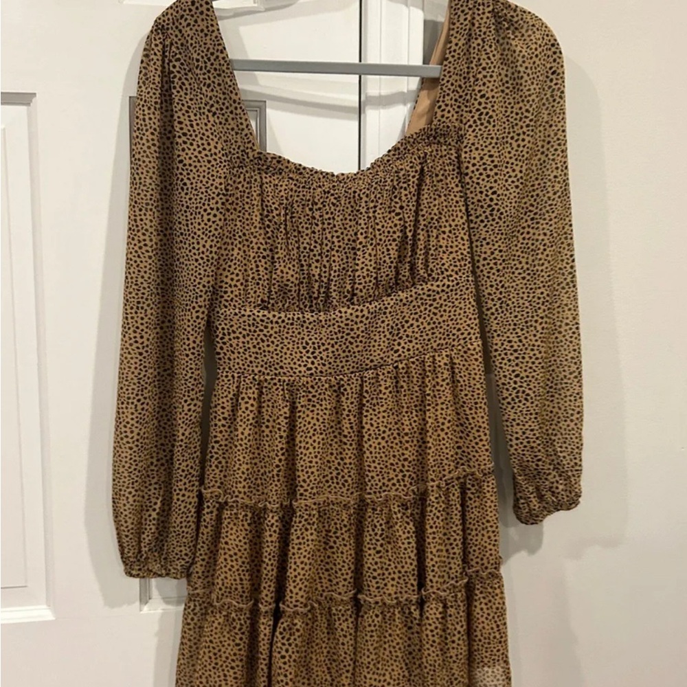 Altar'd State Tan Long Sleeve Dress